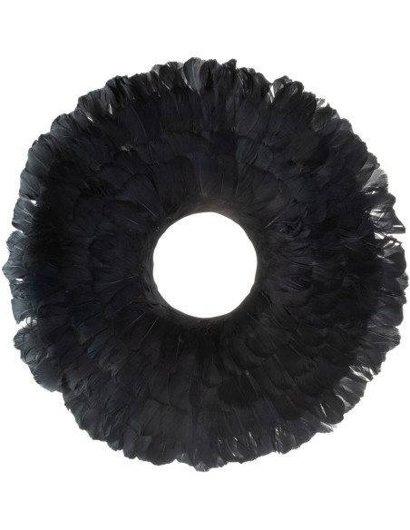 Couronne de Noël 50 cm en Plume Noir - 2