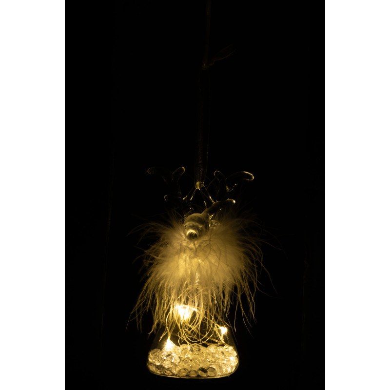 Suspension de Noël Renne en Verre Transparent Blanc - 4