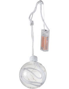 Boule de Noël lumineuse Led XL en Verre Transparent Corde Blanc J-Line - 2