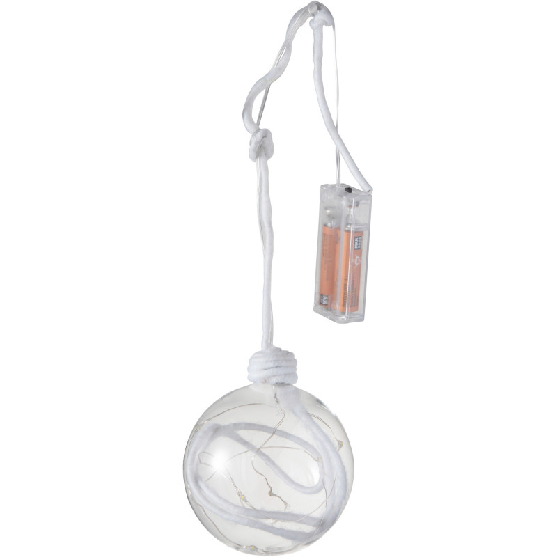 Boule de Noël lumineuse Led XL en Verre Transparent Corde Blanc - 2
