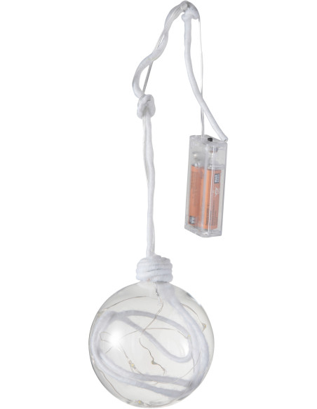 Boule de Noël lumineuse Led XL en Verre Transparent Corde Blanc - 2