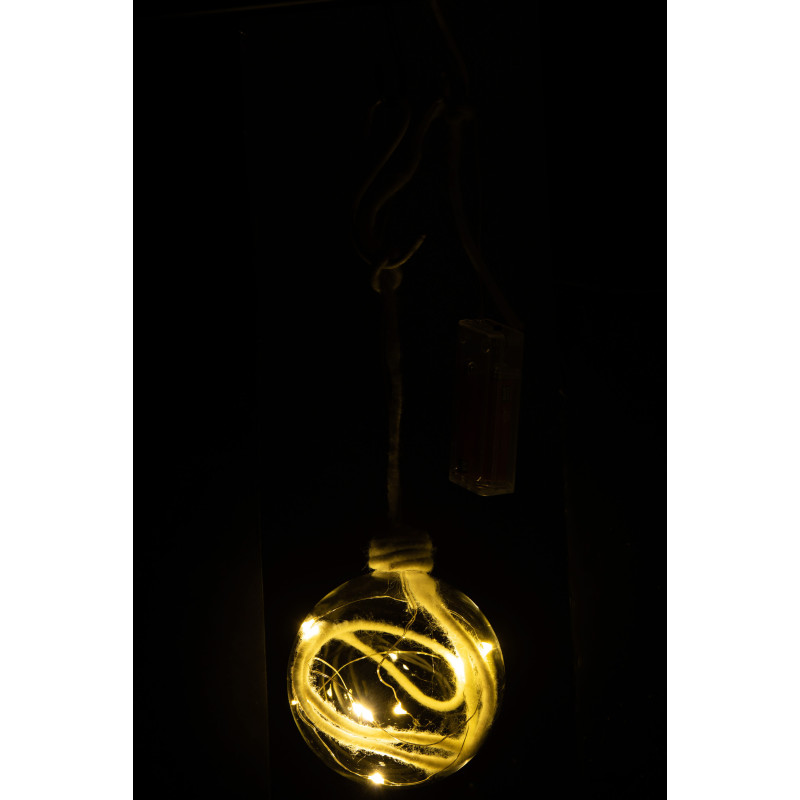 Boule de Noël lumineuse Led XL en Verre Transparent Corde Blanc - 3