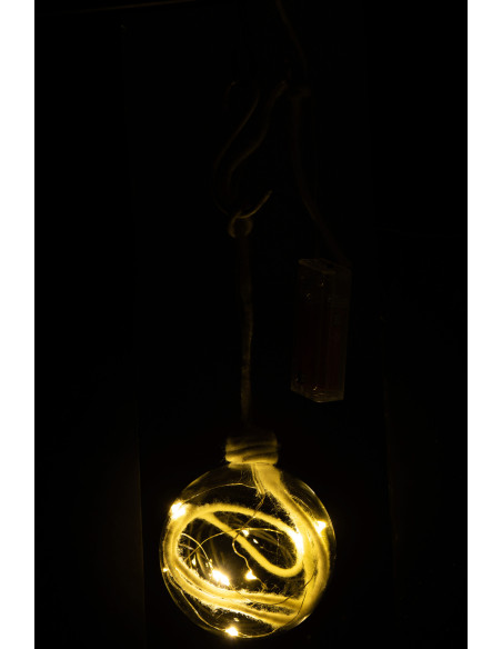 Boule de Noël lumineuse Led XL en Verre Transparent Corde Blanc - 3