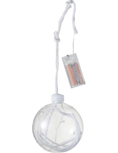 Boule de Noël lumineuse Led XXL en Verre Transparent Corde Blanc - 2