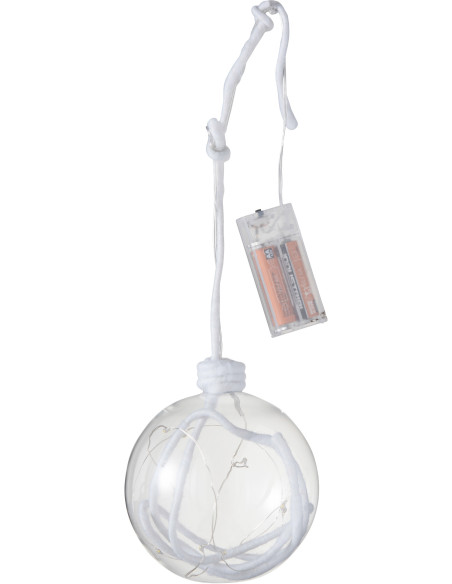 Boule de Noël lumineuse Led XXL en Verre Transparent Corde Blanc - 2