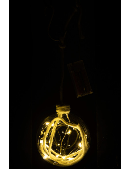 Boule de Noël lumineuse Led XXL en Verre Transparent Corde Blanc - 3