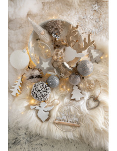 Boule de Noël en Verre Blanc Motif léopard (Lot de 6) - 2