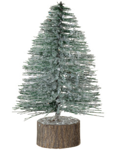 Décoration sur pied Sapin de Noël 15 cm en Plastique Vert Avec paillettes - 1