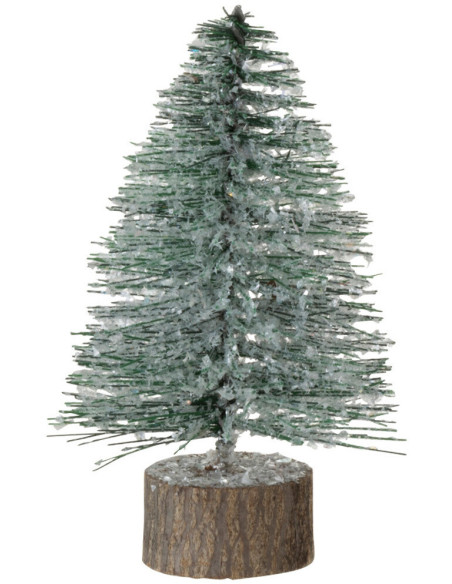 Décoration sur pied Sapin de Noël 15 cm en Plastique Vert Avec paillettes - 1