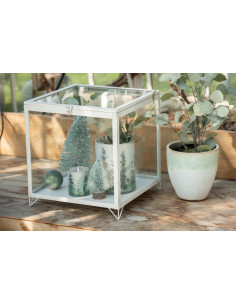 Décoration sur pied Sapin de Noël 15 cm en Plastique Vert Avec paillettes - 2