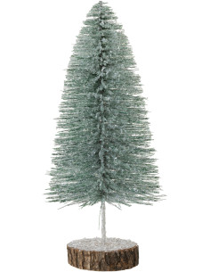 Décoration sur pied Sapin de Noël 40 cm en Plastique Vert Avec paillettes - 1