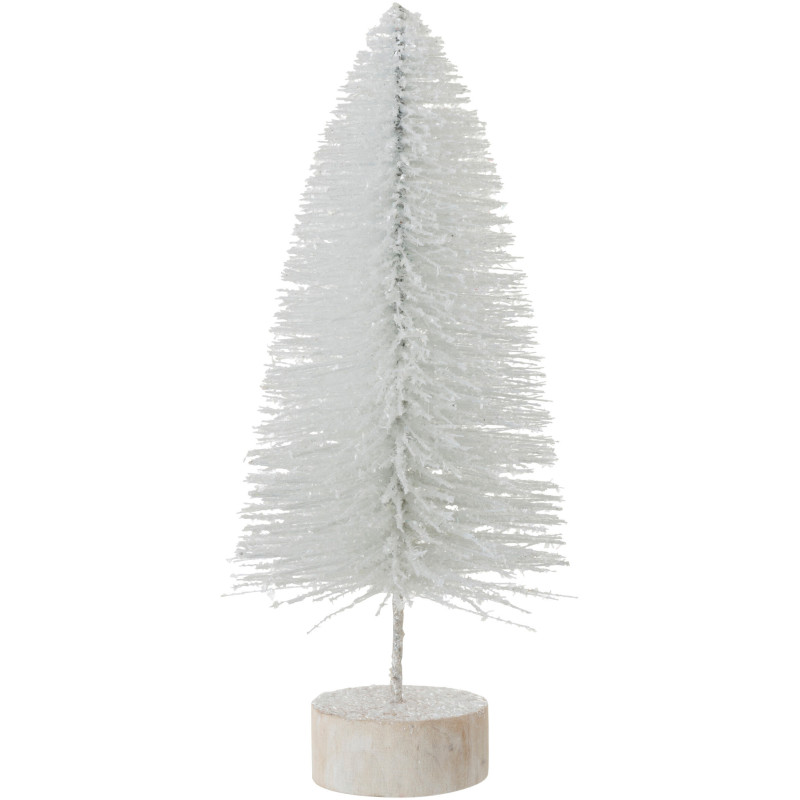 Décoration sur pied Sapin de Noël en Plastique Blanc Avec paillettes - 1