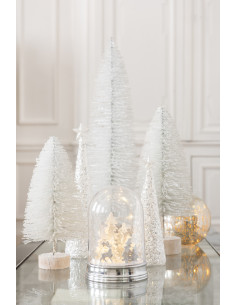 Décoration sur pied Sapin de Noël en Plastique Blanc Avec paillettes - 2