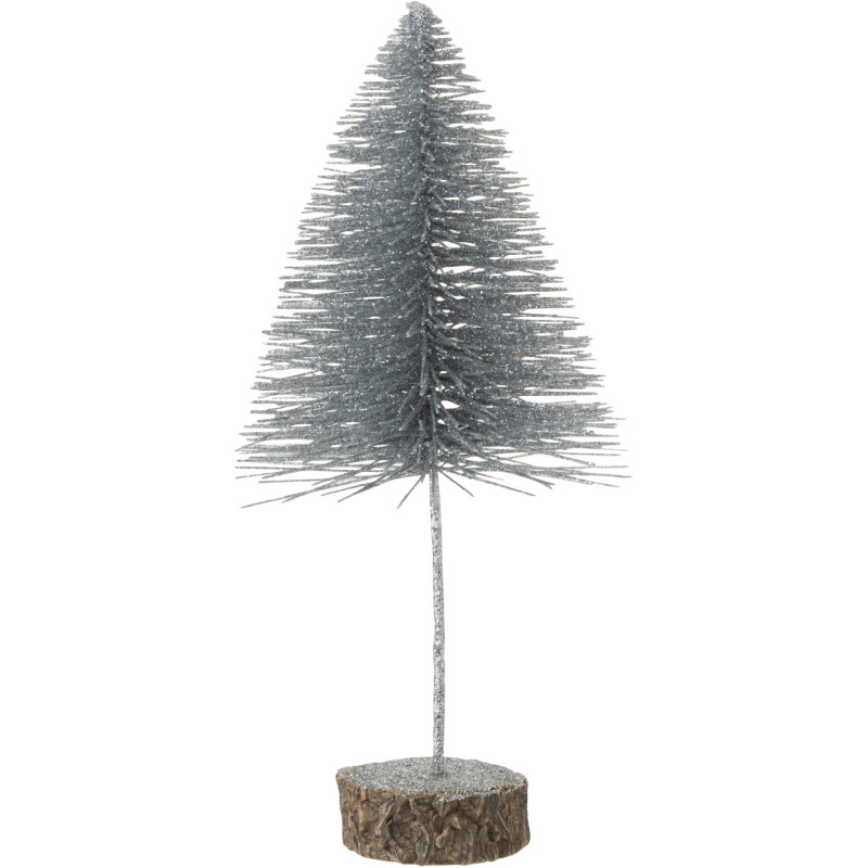 Décoration sur pied Sapin de Noël 30 cm en Plastique Argenté Avec paillettes - 1