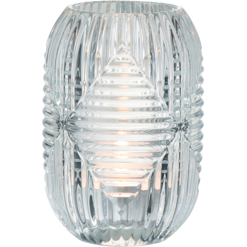 Photophore Cylindrique Vinisya Diamètre 9 cm en Verre Transparent Motif lignes - 2