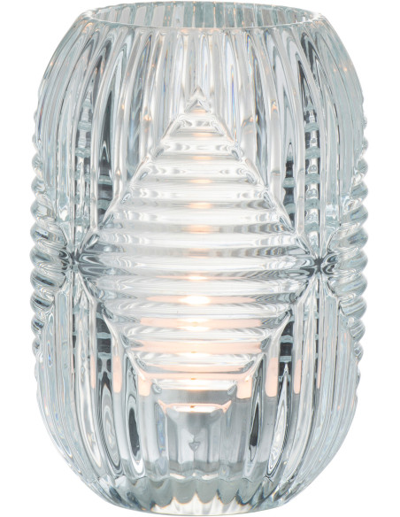 Photophore Cylindrique Vinisya Diamètre 9 cm en Verre Transparent Motif lignes - 2
