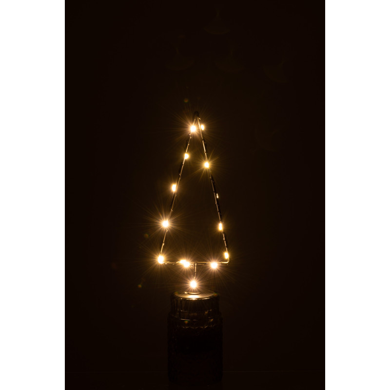 Sapin de Noël lumineux Led 30 cm en Métal Noir - 3