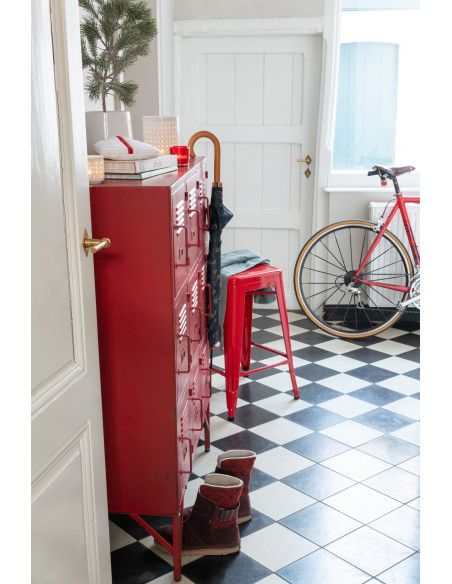 Armoire Vestiaire 9 portes Locker en Métal Rouge - 2