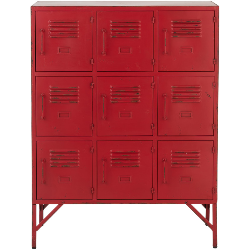 Armoire Vestiaire 9 portes Locker en Métal Rouge - 4