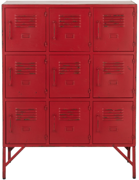 Armoire Vestiaire 9 portes Locker en Métal Rouge - 4