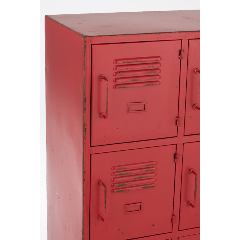 Armoire Vestiaire 9 portes Locker en Métal Rouge - 8