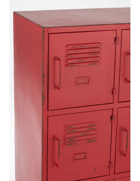 Armoire Vestiaire 9 portes Locker en Métal Rouge - 8
