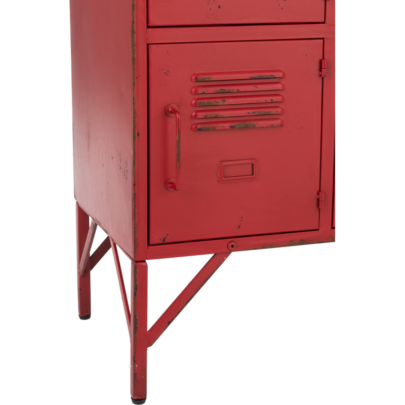 Armoire Vestiaire 9 portes Locker en Métal Rouge - 9