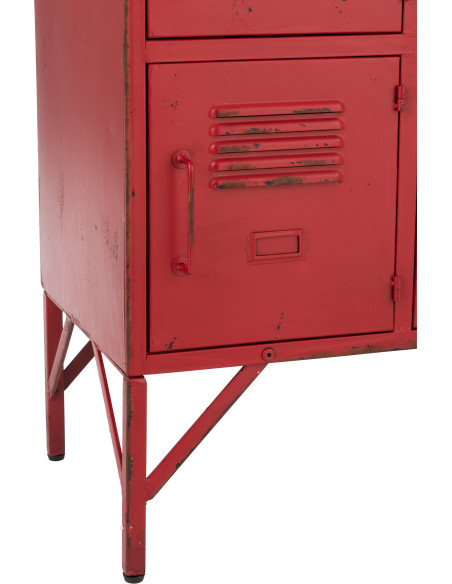Armoire Vestiaire 9 portes Locker en Métal Rouge - 9