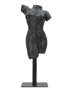 Sculpture originale sur pied Buste de femme Hauteur 50 cm en Résine Noir Museum 