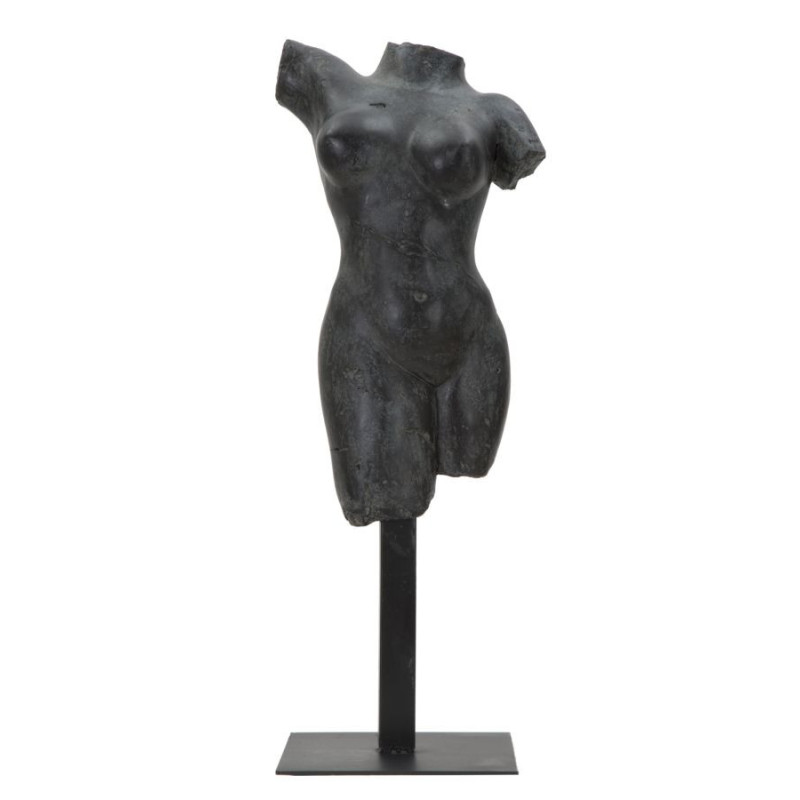 Sculpture originale sur pied Buste de femme Hauteur 50 cm en Résine Noir Museum 
