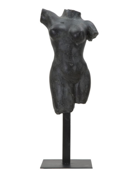 Sculpture originale sur pied Buste de femme Hauteur 50 cm en Résine Noir Museum 