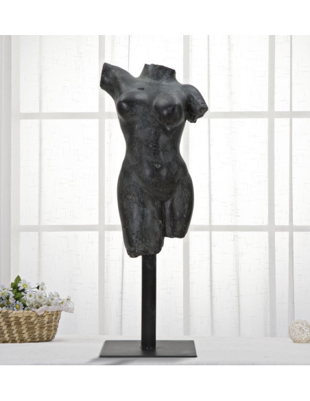 Sculpture originale sur pied Buste de femme Hauteur 50 cm en Résine Noir Museum 
