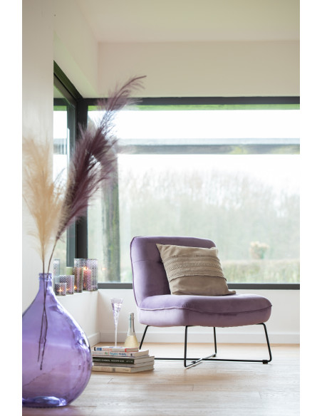 Coussin Carré Wildly 45x45 en Cuir véritable Gris clair Motif flêches - 4