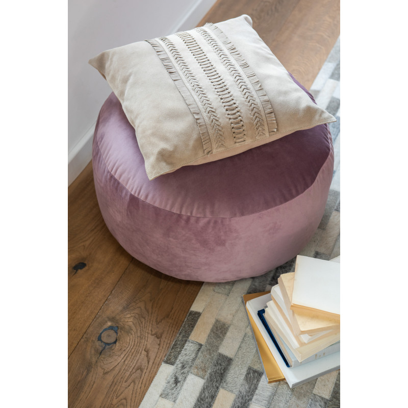 Coussin Carré Wildly 45x45 en Cuir véritable Gris clair Motif flêches - 5