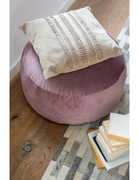 Coussin Carré Wildly 45x45 en Cuir véritable Gris clair Motif flêches - 5