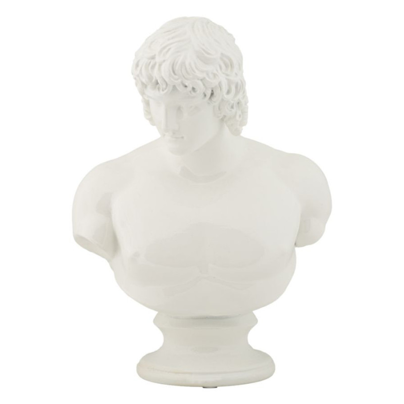 Statuette déco antique Centurion Hauteur 25 cm en Résine Blanc Centurione 
