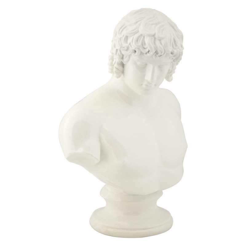 Statuette déco antique Centurion Hauteur 25 cm en Résine Blanc Centurione 