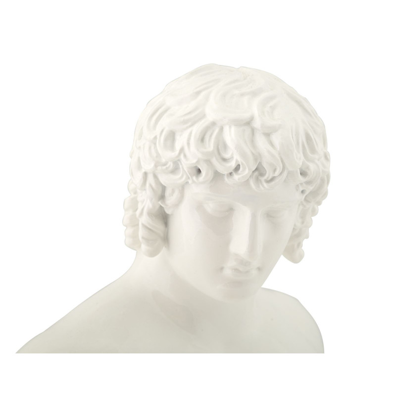 Statuette déco antique Centurion Hauteur 25 cm en Résine Blanc Centurione 