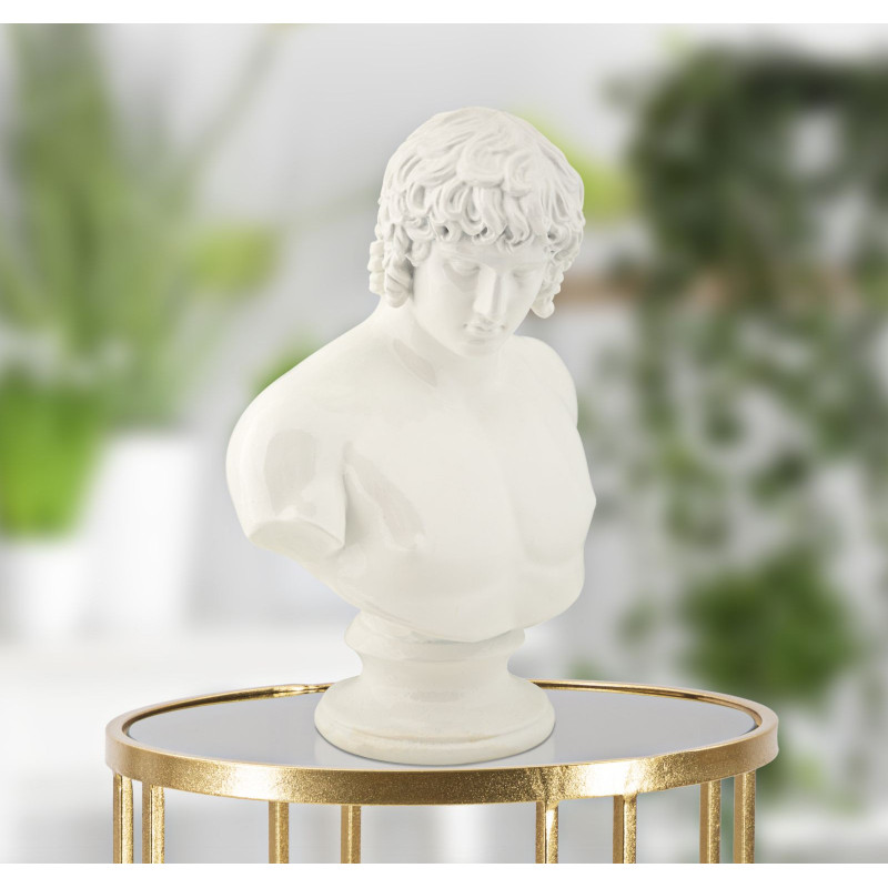 Statuette déco antique Centurion Hauteur 25 cm en Résine Blanc Centurione 