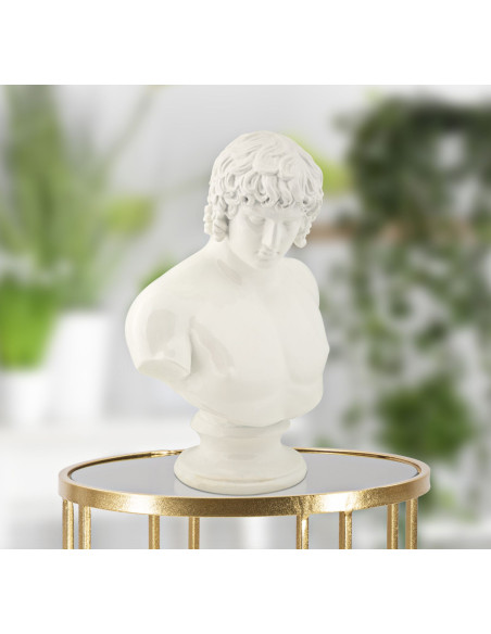 Statuette déco antique Centurion Hauteur 25 cm en Résine Blanc Centurione 