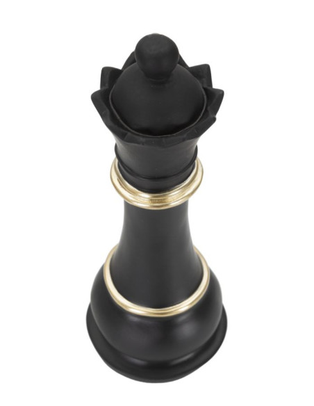 Pièce d'échecs moderne XL Reine Hauteur 25 cm en Résine Noir Doré Scacchi 
