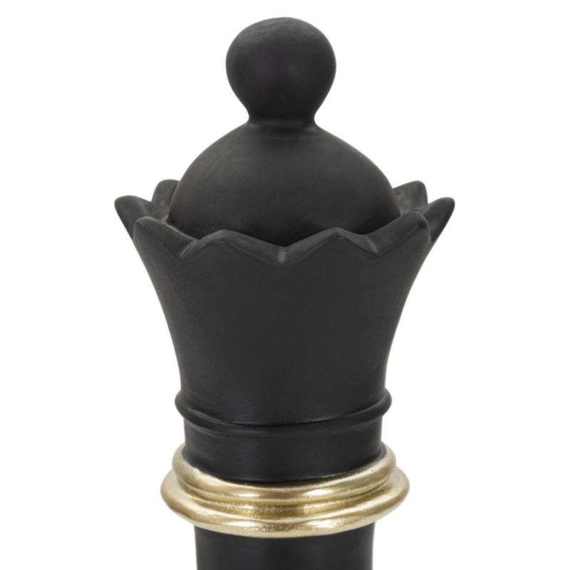 Pièce d'échecs moderne XL Reine Hauteur 25 cm en Résine Noir Doré Scacchi 