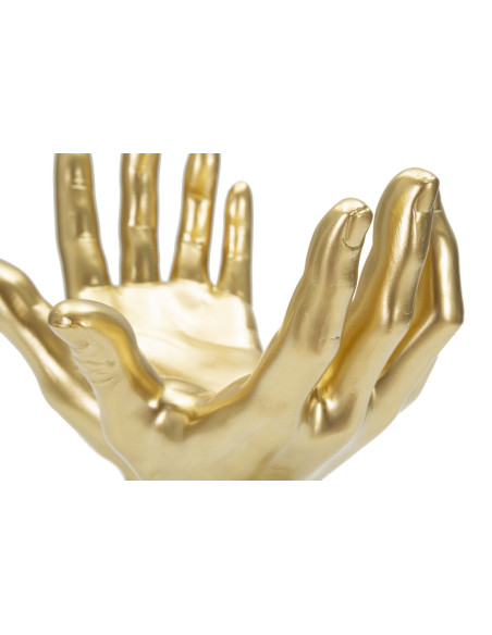 Statuette déco originale Mains Paix Hauteur 24 cm en Résine Doré Mano 
