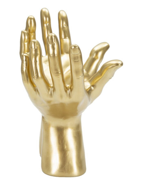 Statuette déco originale Mains Paix Hauteur 24 cm en Résine Doré Mano 