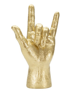 Statuette déco originale Main Yeah Hauteur 23 cm en Résine Doré Mano 
