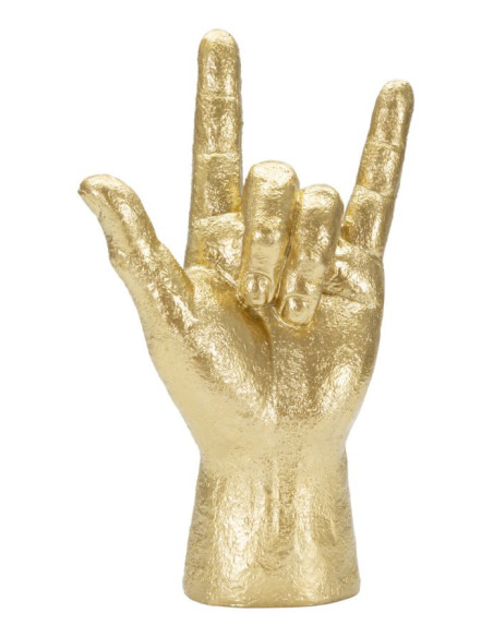 Statuette déco originale Main Yeah Hauteur 23 cm en Résine Doré Mano 