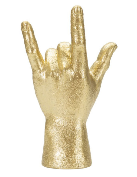 Statuette déco originale Main Yeah Hauteur 23 cm en Résine Doré Mano 