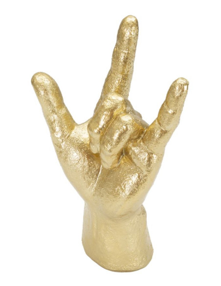 Statuette déco originale Main Yeah Hauteur 23 cm en Résine Doré Mano 