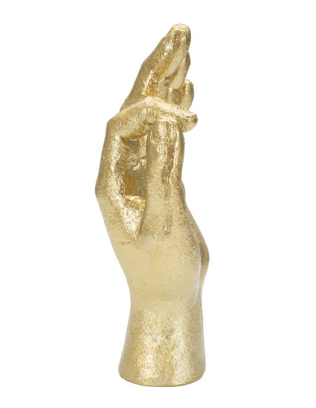 Statuette déco originale Main Ok Hauteur 22 cm en Résine Doré Mano 
