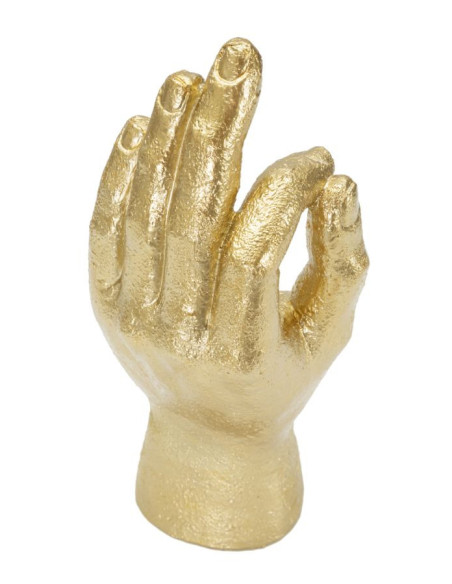 Statuette déco originale Main Ok Hauteur 22 cm en Résine Doré Mano 